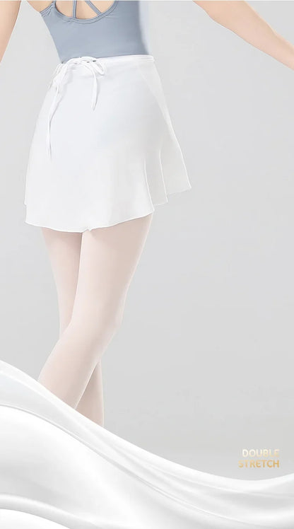 Girls Ballet Skirts Women Dance Short Skirts High Elastic Skirt Ballerina Adult Skate Dancing Yoga Lace Up Chiffon Skirt