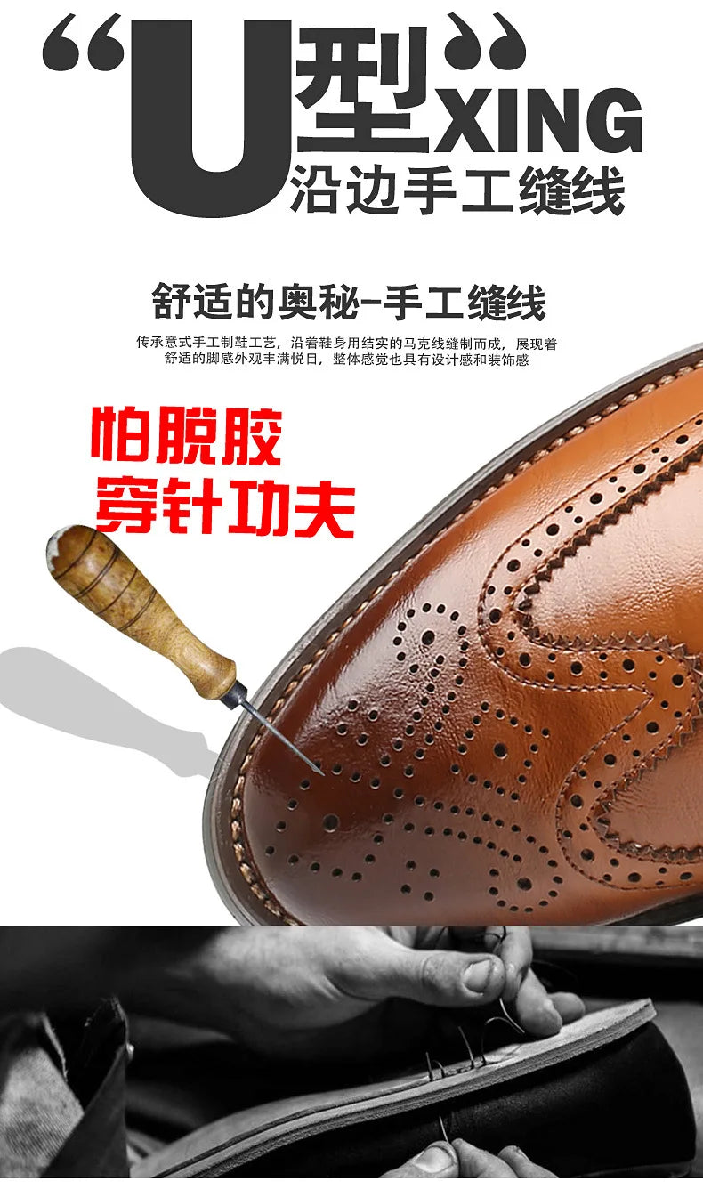 2023 Men Dress Shoes Comfortable Wear-resistant Formal Shoes Leather Luxury Fashion Groom Wedding Shoes Men Oxford Shoes Dress