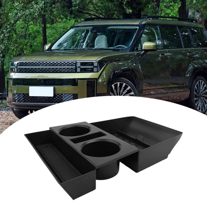 Car Storage Box Accessories Armrest Lower Center Console Cup Holder Lower Tray For Hyundai Santa Fe 2024 + Car Accessories