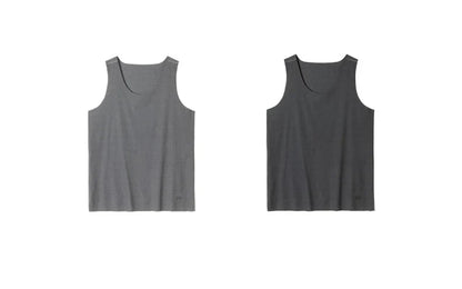 Maden Summer Tank Top for Men Traceless Ice Silk Cool Sleeveless T-Shirt Waistcoat O-neck Vest Tees for Gym Muscle Sportswear