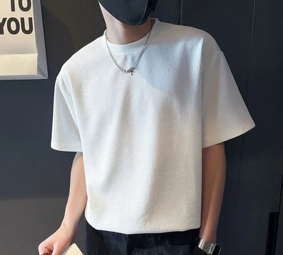 Top T Shirt for Men Orange O Neck Man Tee Shirts Plain Clothing Streetwear No Logo Cool Hot Loose Basic High Quality Aesthetic S