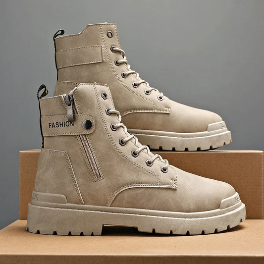 Men's Winter Boots Offer Safety Work Shoes Mens Shooes Men Motorcycle Boot Ankle Snow High Military Man Tactical Army Working