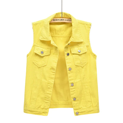 Denim Vest for Women Jacket Spring Streetwear Women Clothing Autumn Coats Fashion Clothes Casual Vintage Elegant Sleeveless