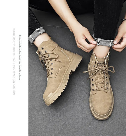 Men's Winter Boots Offer Safety Work Shoes Mens Shooes Men Motorcycle Boot Ankle Snow High Military Man Tactical Army Working