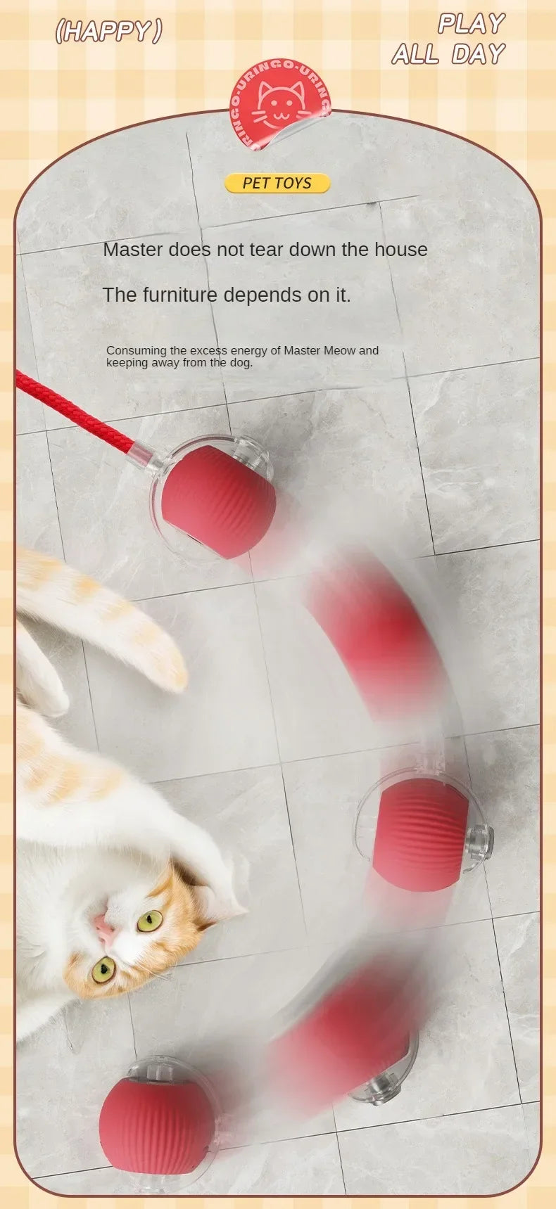Cat Toys for Cats Ball Dog Toy Ball Electronic Interactive Pet Toy USB Automatic Moving Bouncing for Puppy Cat Products