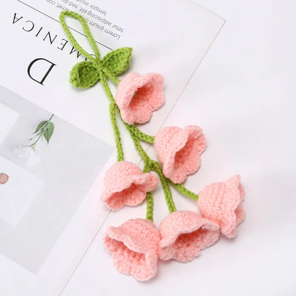Car Interior Hanging Accessories Cute Car Accessories Bellflower Hand Knitted Car Pendant Rear View Mirror Accessories Hanging