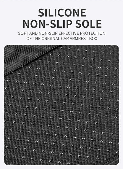 Car Center Console Protector Cover Upgraded Armrest Box Cushion Arm Rest Mat with Side Storage Pocket PU Leather Car Accessories