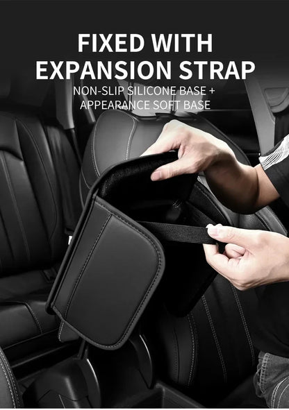 Car Center Console Protector Cover Upgraded Armrest Box Cushion Arm Rest Mat with Side Storage Pocket PU Leather Car Accessories