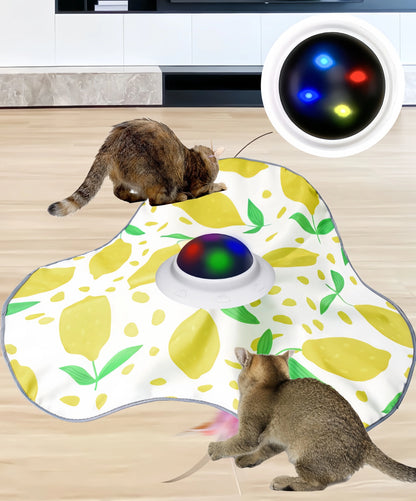 Interactive Cat Toys Rechargeable,Moving Concealed Feathers,Rotating toys,Touch Activated Cat Kitten Toy Cat Exercise Toys