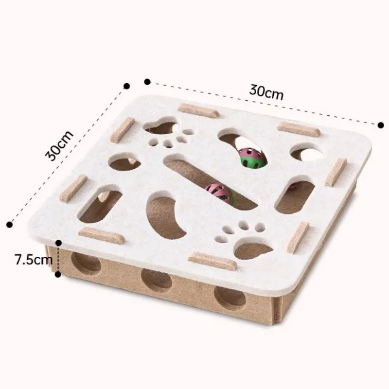 Cat Puzzle Toy Felt Puzzle Box Cat Exercise Toy with Ball Indoor Sports Entertainment Hunting Cat Toys for Indoor Cats