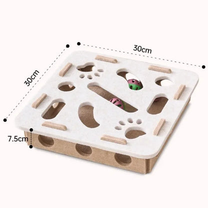 Cat Puzzle Toy Felt Puzzle Box Cat Exercise Toy with Ball Indoor Sports Entertainment Hunting Cat Toys for Indoor Cats