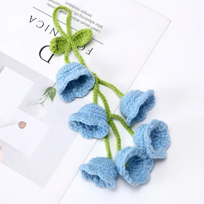 Car Interior Hanging Accessories Cute Car Accessories Bellflower Hand Knitted Car Pendant Rear View Mirror Accessories Hanging