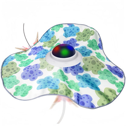 Interactive Cat Toys Rechargeable,Moving Concealed Feathers,Rotating toys,Touch Activated Cat Kitten Toy Cat Exercise Toys