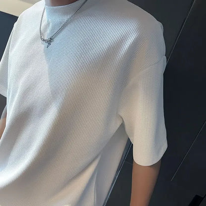 Top T Shirt for Men Orange O Neck Man Tee Shirts Plain Clothing Streetwear No Logo Cool Hot Loose Basic High Quality Aesthetic S