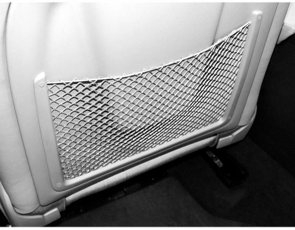 Car Interior Accessories For Audi A4 B8 A5 Q3 A3 A6 C7 Q5 B9 Q7 Rear Seat Back String Net Mesh Storage Pocket Auto Organizer