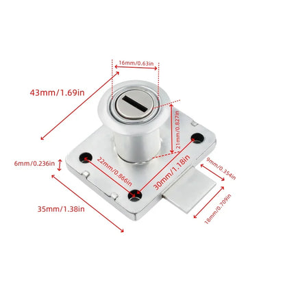 2/4 sets of furniture lock anti-theft locks suitable for bedside tables, wardrobes, drawers,  furniture hardware accessory locks