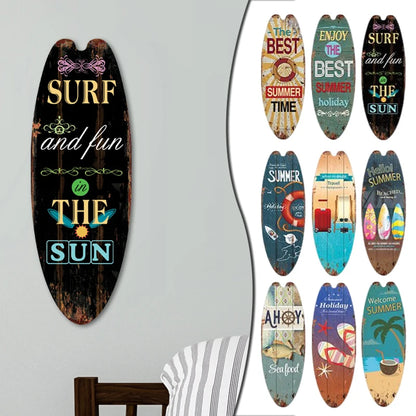Retro Surfboard Wall Sign