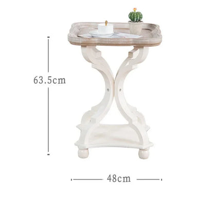 Farmhouse end Table, Cocktail Table Set, Modern Circle Hand-Crafted Natural Wood Finsh Small Side and End Table Sets，Natural