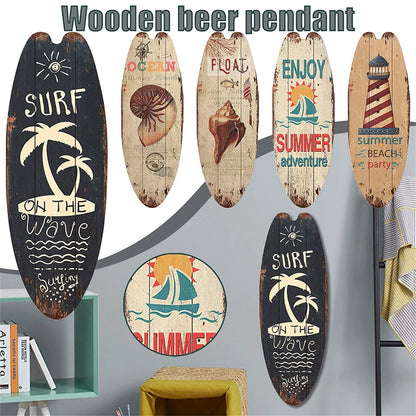 Retro Surfboard Wall Sign
