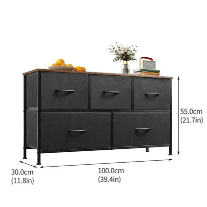 Fabric Drawer Storage Cabinet Simple Children's Toy Cabinet Drawer Style Fabric Storage Cabinet Bedroom Iron Five Dou Cabinet