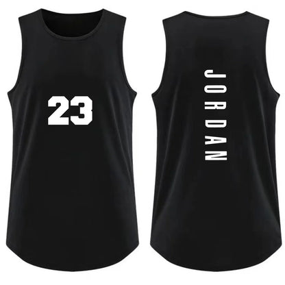 Men's Tank Top Fashion Gym T-shirt Man Casual Breathable Sleeveless Shirt Outdoor Basketball Sports Vest Summer Street Loose Tee