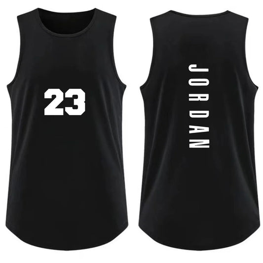 Men's Tank Top Fashion Gym T-shirt Man Casual Breathable Sleeveless Shirt Outdoor Basketball Sports Vest Summer Street Loose Tee