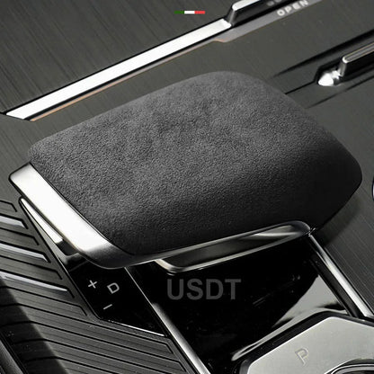 for Changan CS55 PLUS CS55Plus 2022 2023 2024 Interior Accessories Leather Car Gear Shift Knob Cover Suede Cap Protective Mat
