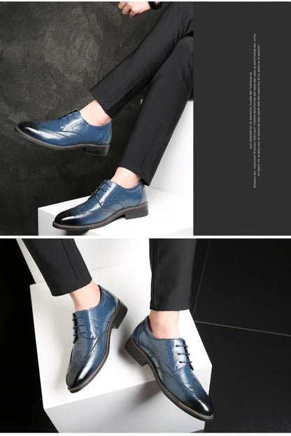 2023 Men Dress Shoes Comfortable Wear-resistant Formal Shoes Leather Luxury Fashion Groom Wedding Shoes Men Oxford Shoes Dress
