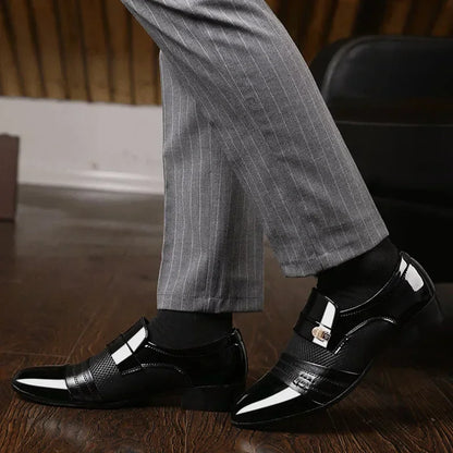 Men's Slip on Dress Shoes for Men Oxfords Fashion Business Dress male Shoes  Classic Leather Men's Suits   2025