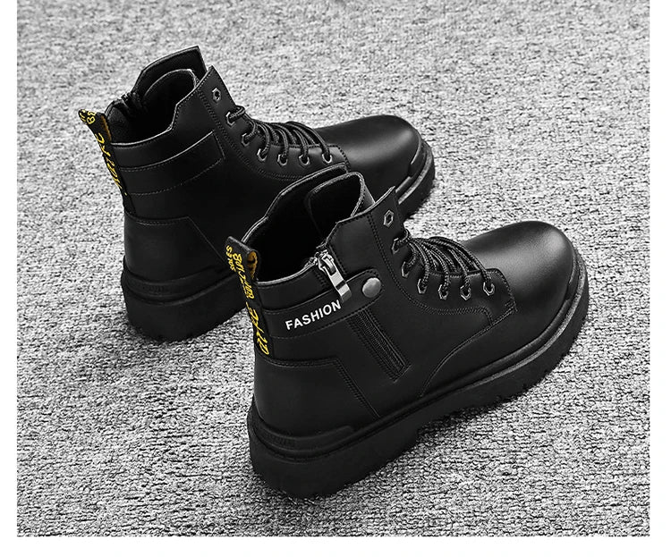 Men's Winter Boots Offer Safety Work Shoes Mens Shooes Men Motorcycle Boot Ankle Snow High Military Man Tactical Army Working