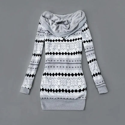 Women Cardigan Striped Print Long Sleeve Sweater Coat Buttons Closure Hooded Plush Lining Sweater Outerwear For Autumn Winter