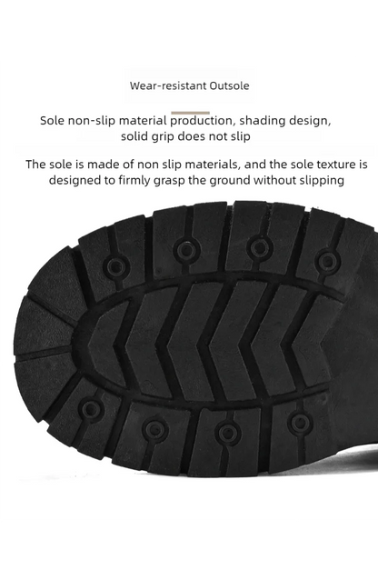 Men's high top boots four season outdoor work shoes anti slip and comfortable yellow boots fashion British casual leather boots