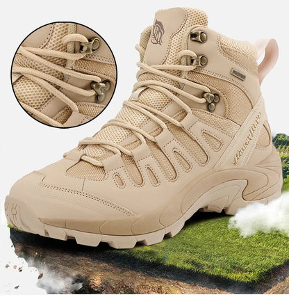 Men Boots 2024 New Platform Boots Outdoor Waterproof Casual Sneakers Working Men Ankle Boots Hiking Safety Shoes Mens Athletic