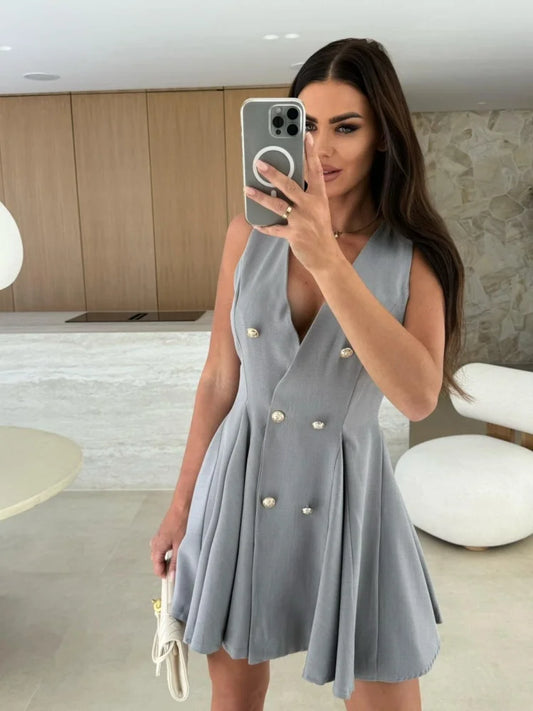 Summer elegant double breasted women's suit autumn fashionable commuting women's vest suit dress8029
