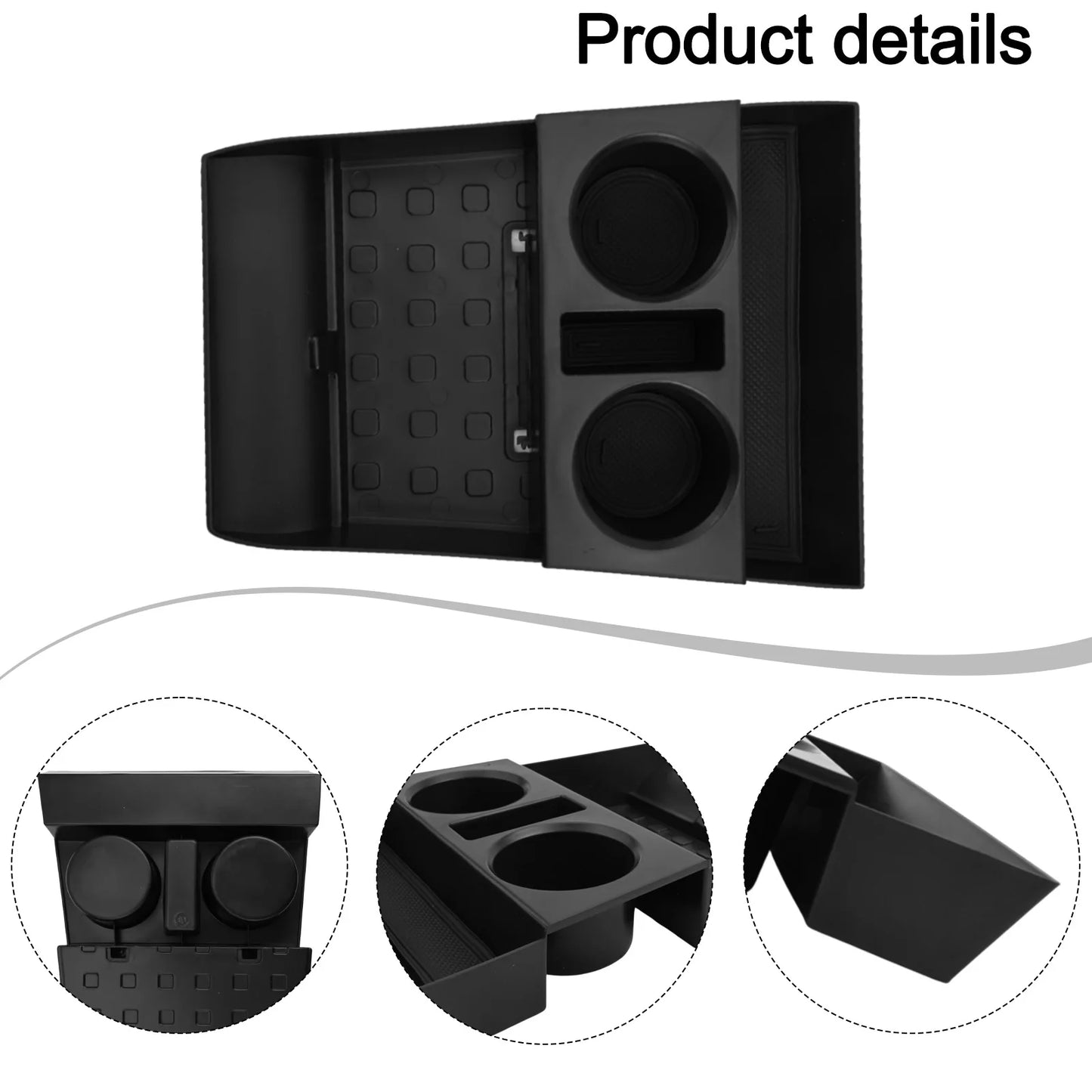 Car Storage Box Accessories Armrest Lower Center Console Cup Holder Lower Tray For Hyundai Santa Fe 2024 + Car Accessories