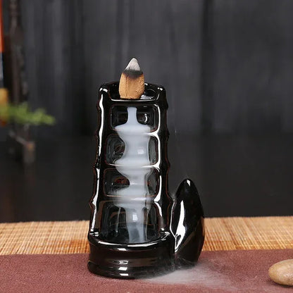 Free 20Pcs Incense cones Creative Home Decor Backflow Stick Incense Burner Ceramic Censer Home Decoration Use In Home Teahouse