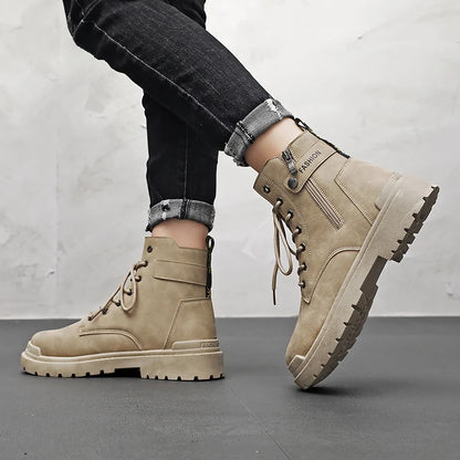 Men's Winter Boots Offer Safety Work Shoes Mens Shooes Men Motorcycle Boot Ankle Snow High Military Man Tactical Army Working