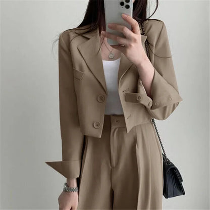 New Spring and Autumn Casual British Style Suit Women's Fashion Pants Suit