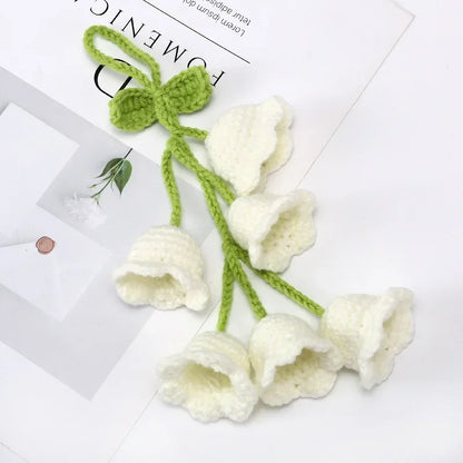 Car Interior Hanging Accessories Cute Car Accessories Bellflower Hand Knitted Car Pendant Rear View Mirror Accessories Hanging