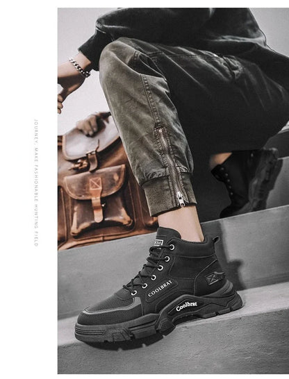 Men Shoes Four Seasons Short Boots New British Style Fashion Anti Slip Comfortable Mountaineering Boots Sports Casual Shoes