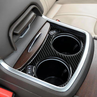 Car Front Water Cup Decor Decals for 2011-2023 Chrysler 300 Accessories Carbon Fiber Interior Stickers