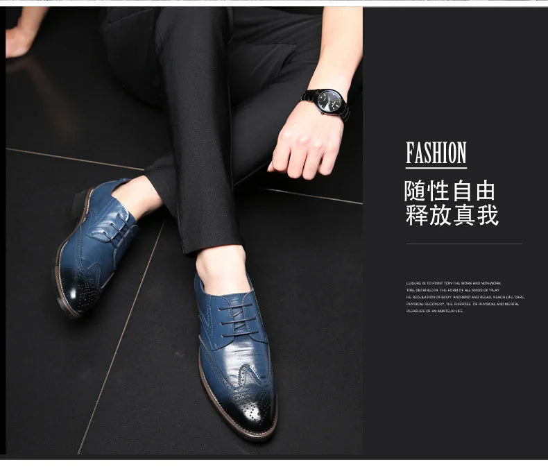 2023 Men Dress Shoes Comfortable Wear-resistant Formal Shoes Leather Luxury Fashion Groom Wedding Shoes Men Oxford Shoes Dress