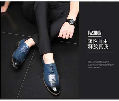 2023 Men Dress Shoes Comfortable Wear-resistant Formal Shoes Leather Luxury Fashion Groom Wedding Shoes Men Oxford Shoes Dress