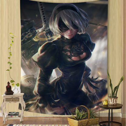 NieR Automata Cartoon Tapestry Home Decoration hippie bohemian decoration divination Home Decor
