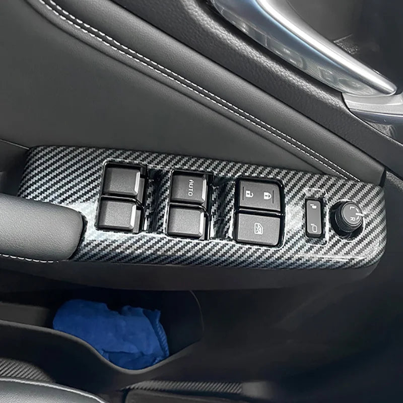 Car Accessories  For Isuzu D-MAX DMAX 2021 2022 ABS Carbon Center Console Window Switch Gear Armrest Box Panel Cover Trim