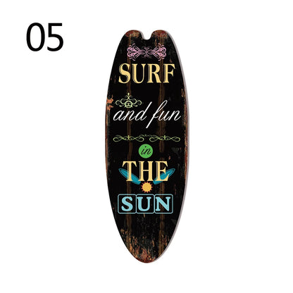 Retro Surfboard Wall Sign
