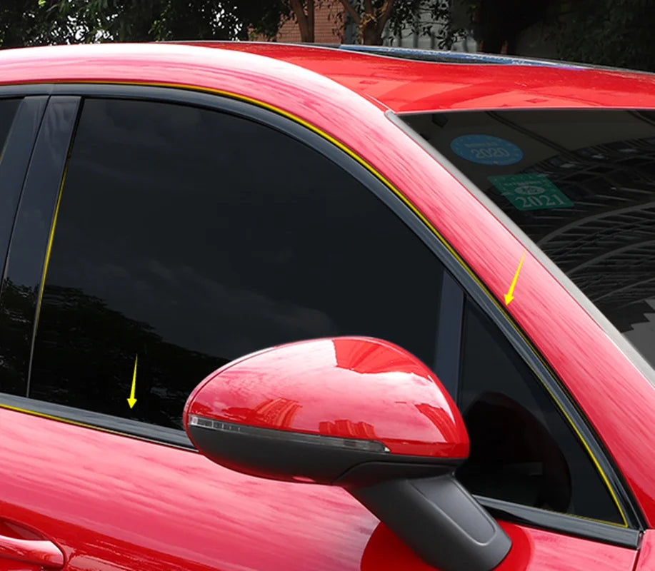 Car Accessories Decorate 2014-2022 Fit For Porsche Macan Steel Side Window Frame Strip cover Trim Black Titanium Sealing strip