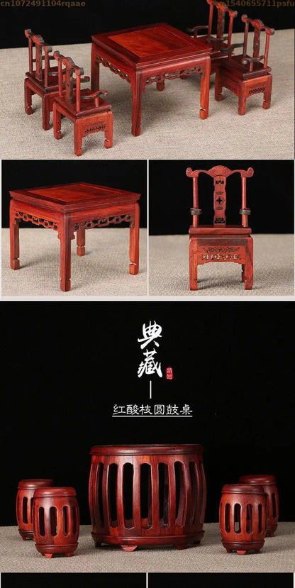 Miniature Antique Furniture Mini Table Models Chinese Handicrafts Doll Houses TV Movie Photographed Scene Retro Furniture Props