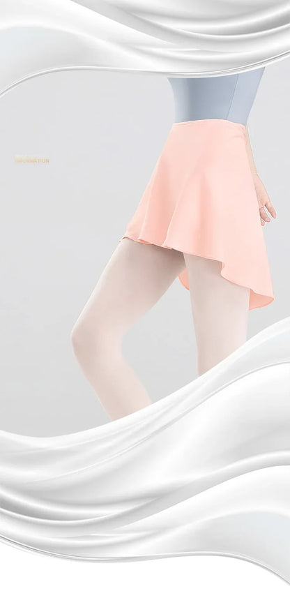 Girls Ballet Skirts Women Dance Short Skirts High Elastic Skirt Ballerina Adult Skate Dancing Yoga Lace Up Chiffon Skirt