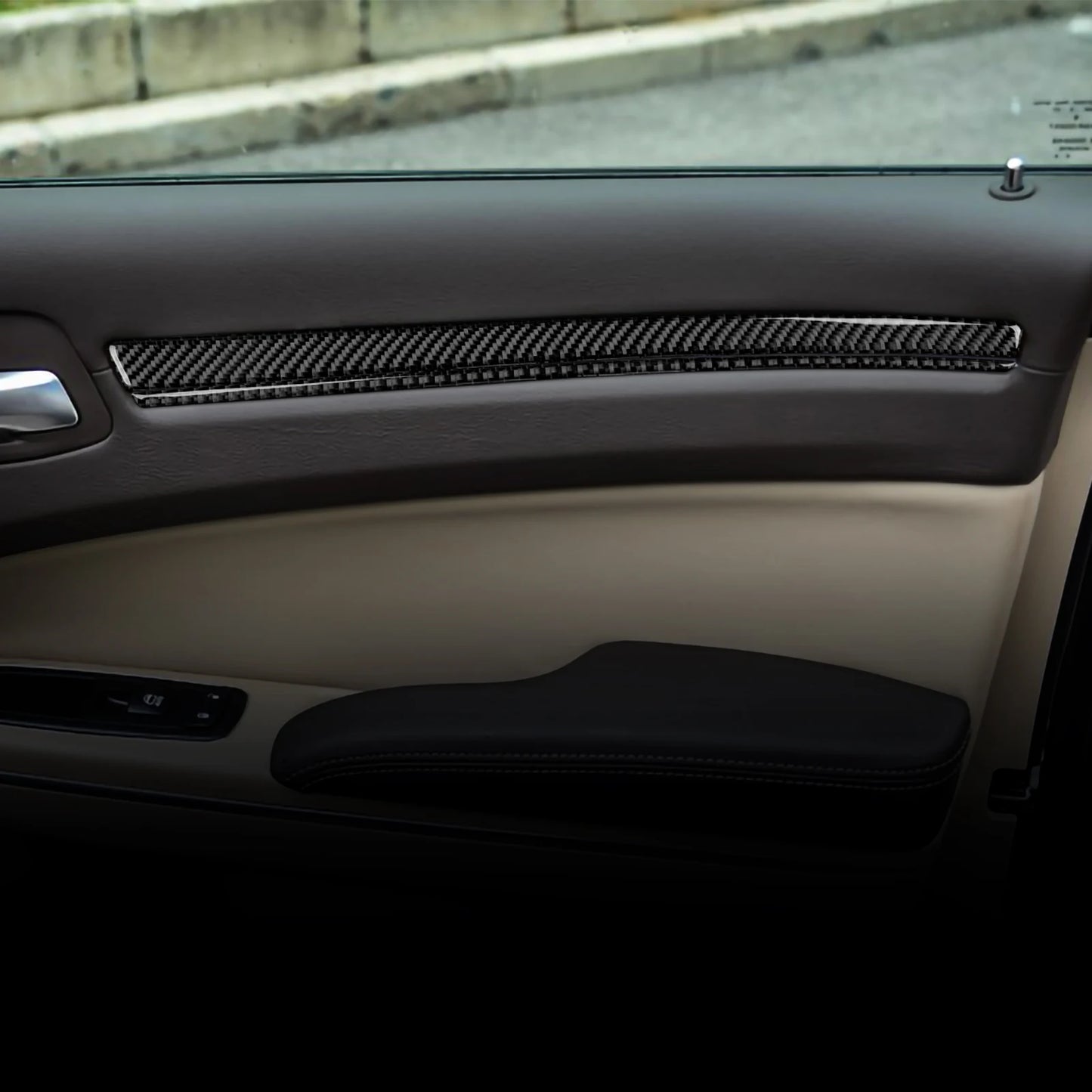 Car Front Rear Doors Decor Trim Decals for 2011-2023 Chrysler 300 Accessories Carbon Fiber Interior Stickers